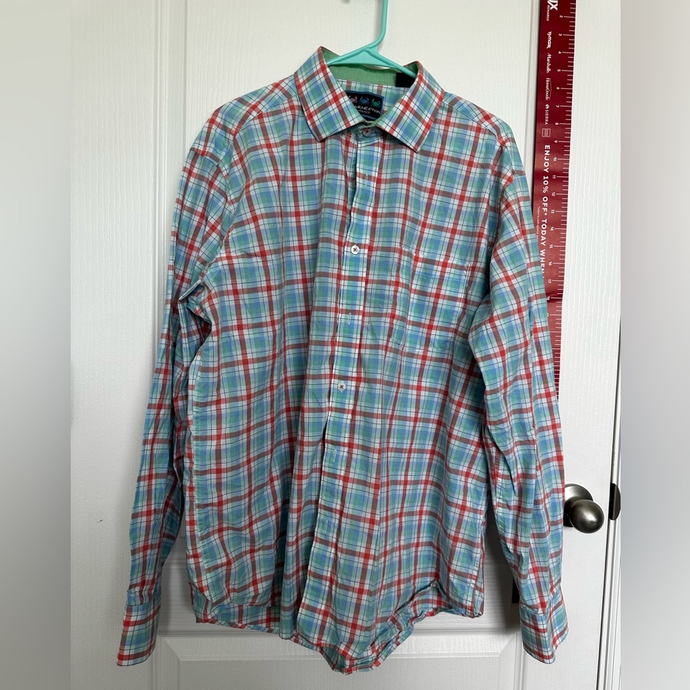Charleston Threads Mens Long Sleeve Plaid Button Up Pocket Shirt Size 2XL